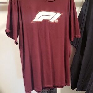 Men's Maroon Graphic Tee with White Emblem
